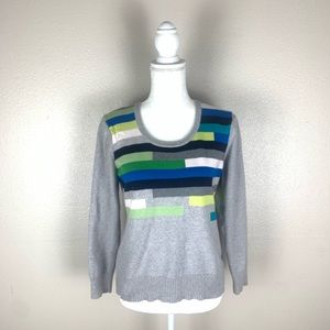 Liz Claiborne Cotten Multi Color Gray Sweater